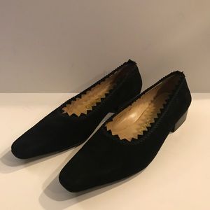 Salvatore Ferragamo Black Suede Flats Size 6.5
